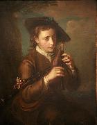 Philippe Mercier Bagpipe player France oil painting artist